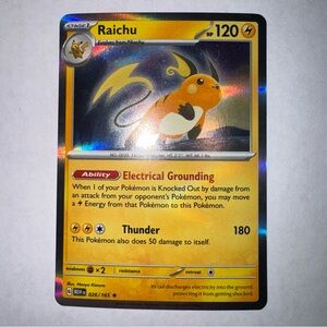 Raichu Holo Rare - 026/165 - Scarlet & Violet 151 Pokemon 2023